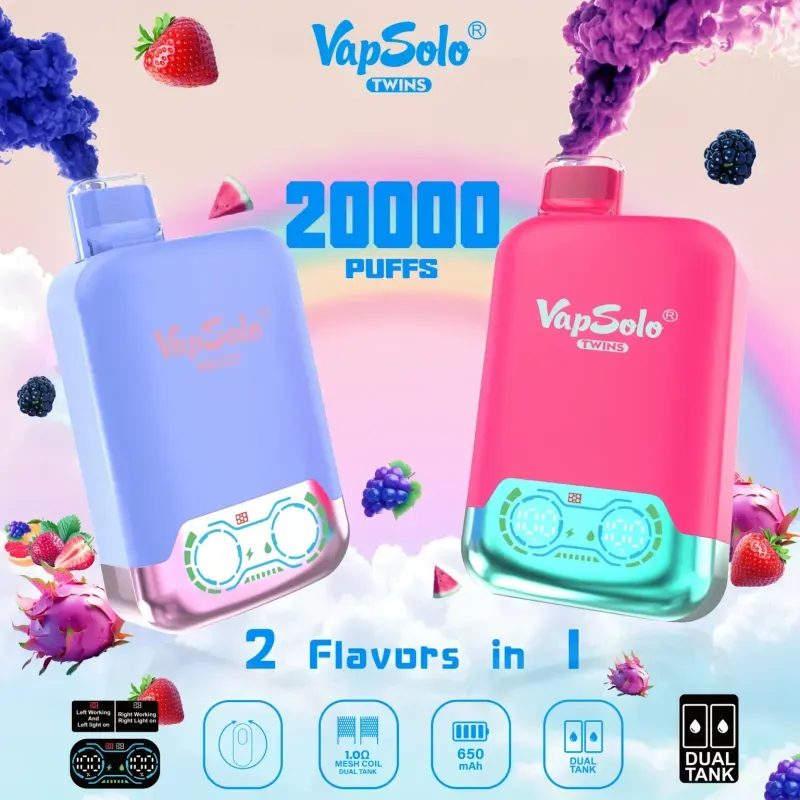 De definitieve VapSolo Twins 20000 review: een krachtpatser met dubbele smaak?