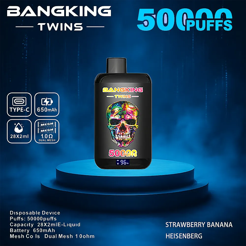 Bang King 50000 Puffs 50K Twin 2-in-1 Smart Screen wegwerpvape